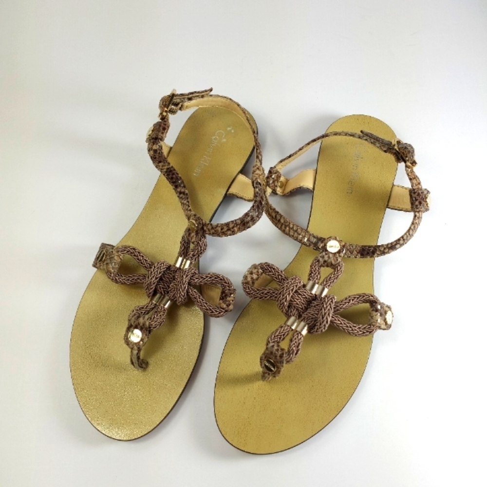 Calvin Klein Python Rope Sandals - Picture 3 of 7